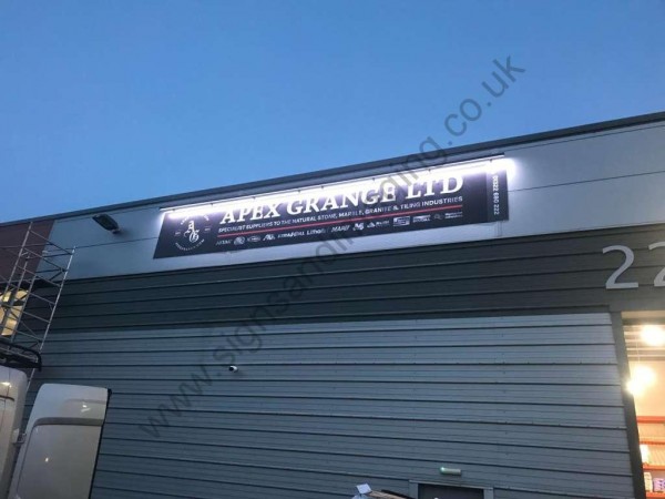 Fascia with 3D letters & illuminated troughlight