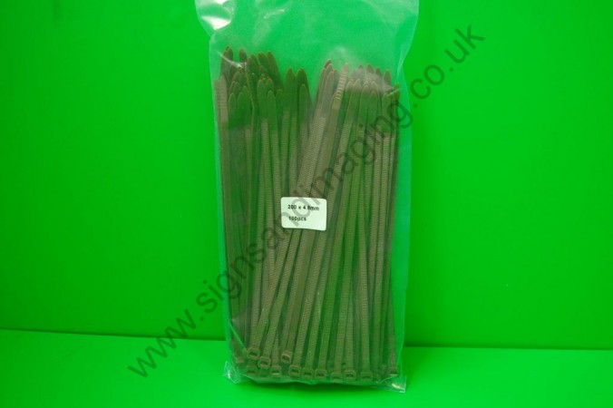 Cable Ties 200mm x 4.8mm Brown