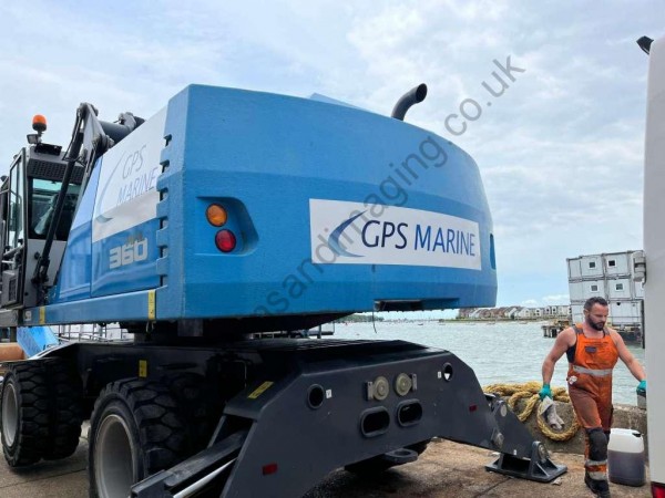 GJS Marine printed logos on Large Digger July 22 (2)