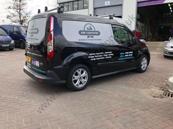 Carpentry Transit Connect signwriting for Carpentry company