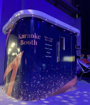 Karaoke Pod with printed panel graphics on velcro Aug 23