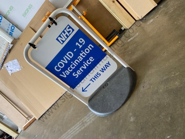 NHS Covid Centre Pavement Sign Eco Swinger