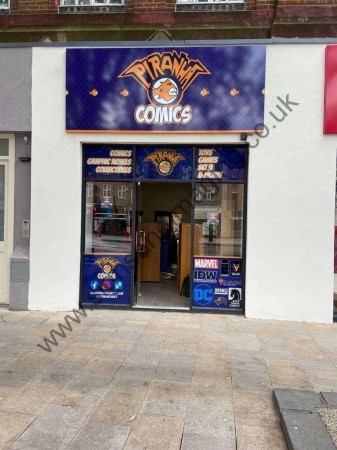 Piranha Comics Watford Tray Sign & Window graphics (4)