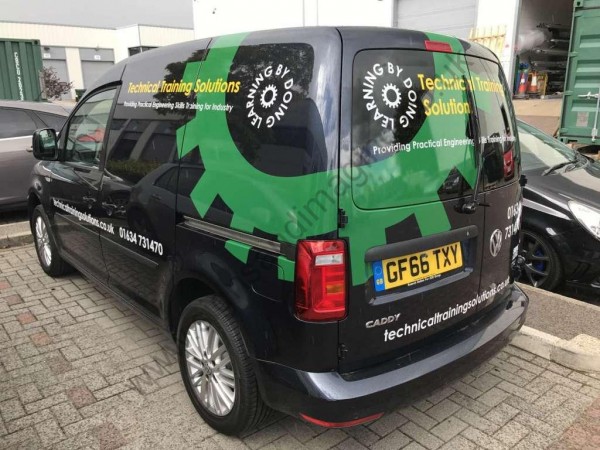 VW Caddy Partial Wrap for IT Training company