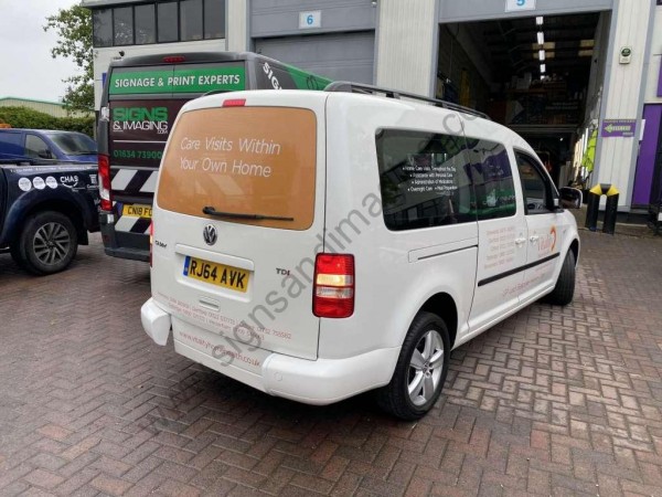 VW Caddy signwriting for care services company