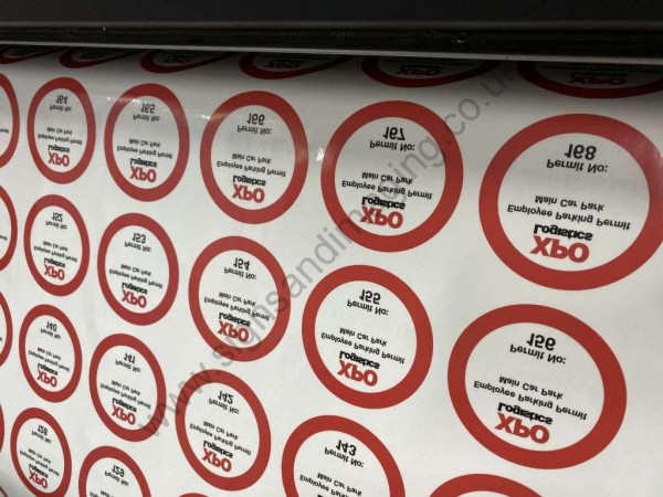 XPO Reverse Printed round stickers