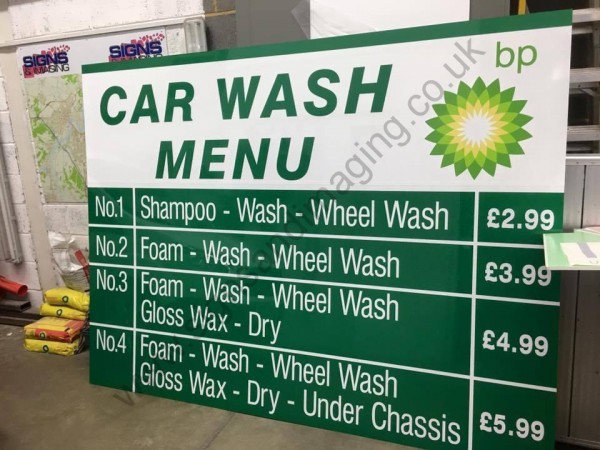 flat panel sign - BP Car Wash