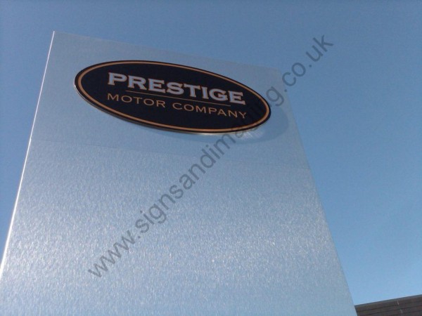 monolith-signage-Prestige Motor Company