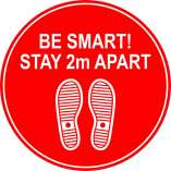Be Smart Stay 2m Apart - Circle Floor Graphic