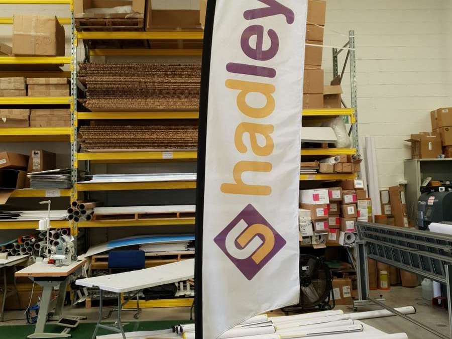 Hadley Scaffolding Crest Flags with bases Hadley Scaffolding Crest Flags with bases