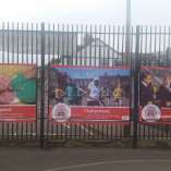 Napier Academy banners on railings