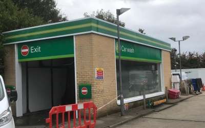 Service Station Retail Fascia Signs installed in Southampton